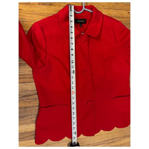 Talbots Red Peplum Red Blazer Women's Size 12 - Picture 8 of 9